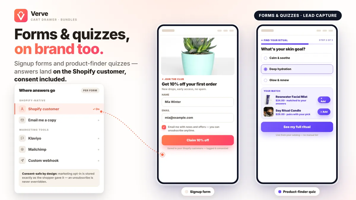 Forms & quizzes on brand