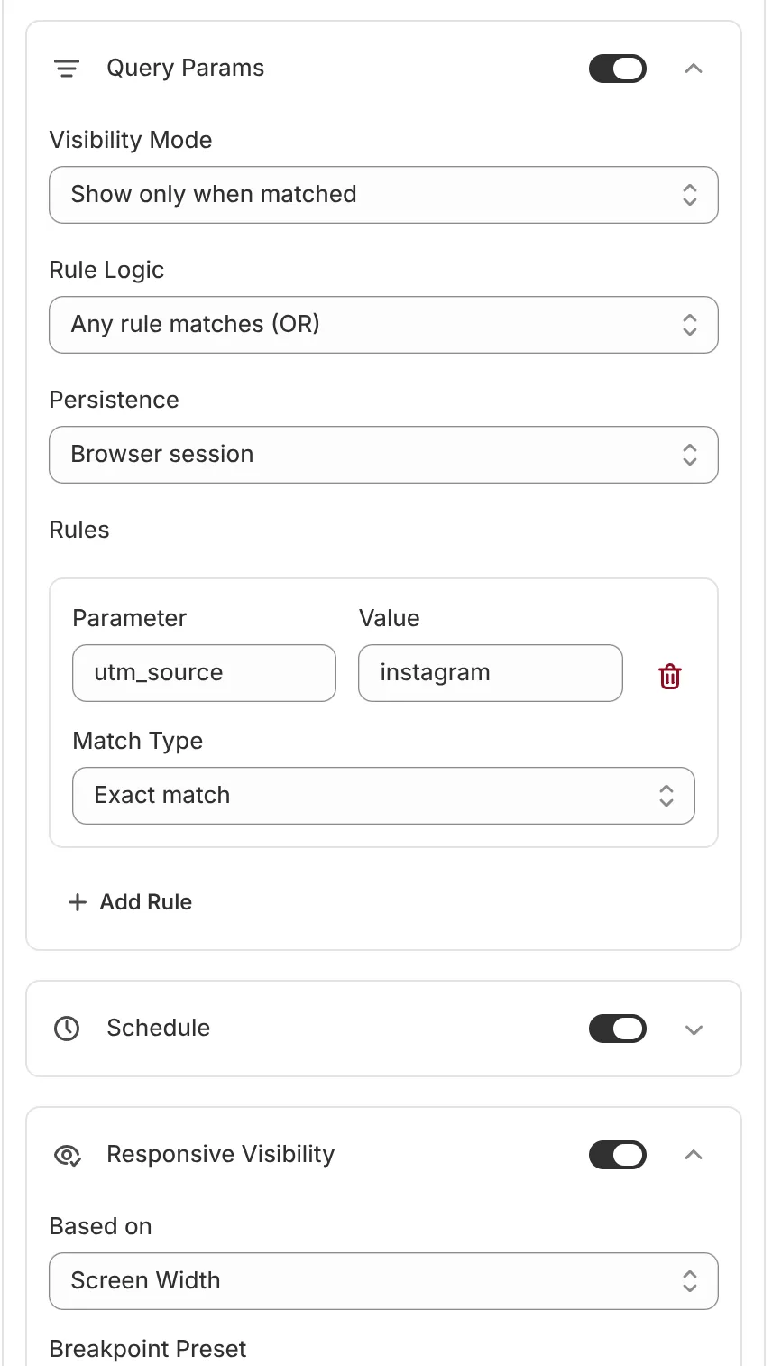 Campaign targeting settings
