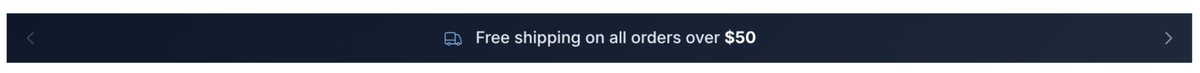 Announcement banner with countdown timer